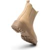 DREAM PAIRS Women’s Chelsea Ankle Boots Square Toe Fashion Low Heel Lug Sole Platform Fall Booties Shoes(Nude-nubuck)