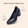 DREAM PAIRS Women’s Chunky Closed Toe Low Block Heels Work Pumps Comfortable Round Toe Dress Wedding Shoes Nereida(Navy Blue)