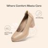 DREAM PAIRS Women’s Chunky Closed Toe Low Block Heels Work Pumps Comfortable Round Toe Dress Wedding Shoes Nereida(Nude)