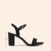 DREAM PAIRS Women’s Chunky Heels Block Round Open Toe Ankle Strap Heel Fashion Wedding Party Comfort Dress Sandals Shoes(Black-nubuck)