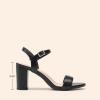 DREAM PAIRS Women’s Chunky Heels Block Round Open Toe Ankle Strap Heel Fashion Wedding Party Comfort Dress Sandals Shoes(Black-pu)