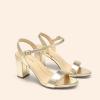 DREAM PAIRS Women’s Chunky Heels Block Round Open Toe Ankle Strap Heel Fashion Wedding Party Comfort Dress Sandals Shoes(Light Gold)
