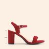 DREAM PAIRS Women’s Chunky Heels Block Round Open Toe Ankle Strap Heel Fashion Wedding Party Comfort Dress Sandals Shoes(Red)