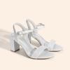 DREAM PAIRS Women’s Chunky Heels Block Round Open Toe Ankle Strap Heel Fashion Wedding Party Comfort Dress Sandals Shoes(Silver-glitter)