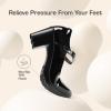 DREAM PAIRS Women’s Chunky Low Block Heels Mary Jane Closed Toe Work Pumps Comfortable Round Toe Dress Wedding Shoes EDENIA(Black-pat)