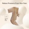 DREAM PAIRS Women’s Chunky Low Block Heels Mary Jane Closed Toe Work Pumps Comfortable Round Toe Dress Wedding Shoes EDENIA(Nude)