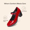 DREAM PAIRS Women’s Chunky Low Block Heels Mary Jane Closed Toe Work Pumps Comfortable Round Toe Dress Wedding Shoes EDENIA(Red-pat)
