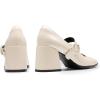 DREAM PAIRS Women’s Closed-Toe Pumps(Bright Beige White)