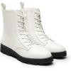 DREAM PAIRS Women’s Combat Ankle Boots Lace up Lug Sole Fashion Booties Shoes(White)