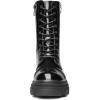 DREAM PAIRS Women’s Combat Boots Lace up Mid Calf Boots Low Heel Chunky Platform Lug Sole Riding Boots(Black)