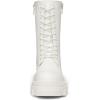 DREAM PAIRS Women’s Combat Boots Lace up Mid Calf Boots Low Heel Chunky Platform Lug Sole Riding Boots(White)