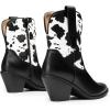 DREAM PAIRS Women’s Cowboy Ankle Boots Western Booties Low Heel Pointed Toe Cowgirl Boots(Black/Cow)