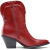 DREAM PAIRS Women’s Cowboy Ankle Boots Western Booties Low Heel Pointed Toe Cowgirl Boots(Red)