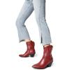 DREAM PAIRS Women’s Cowboy Ankle Boots Western Booties Low Heel Pointed Toe Cowgirl Boots(Red)