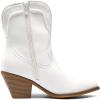 DREAM PAIRS Women’s Cowboy Ankle Boots Western Booties Low Heel Pointed Toe Cowgirl Boots(White)