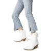 DREAM PAIRS Women’s Cowboy Ankle Boots Western Booties Low Heel Pointed Toe Cowgirl Boots(White)