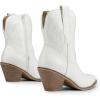 DREAM PAIRS Women’s Cowboy Ankle Boots Western Booties Low Heel Pointed Toe Cowgirl Boots(White-embroidery)