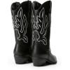 DREAM PAIRS Women’s Cowboy Boots Mid Calf Cowgirl Boots Embroidery Stitched Western Boots(Black-pu)