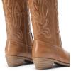 DREAM PAIRS Women’s Cowboy Boots Mid Calf Cowgirl Boots Embroidery Stitched Western Boots(Tan)