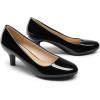 DREAM PAIRS Women’s Dress Comfortable Low Heel Pump Shoes(Black/Pat)