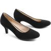 DREAM PAIRS Women’s Dress Comfortable Low Heel Pump Shoes(Black-nubuck)