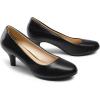 DREAM PAIRS Women’s Dress Comfortable Low Heel Pump Shoes(Black-pu)