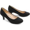 DREAM PAIRS Women’s Dress Comfortable Low Heel Pump Shoes(Black-suede)
