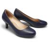 DREAM PAIRS Women’s Dress Comfortable Low Heel Pump Shoes(Navy-pu)