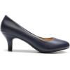 DREAM PAIRS Women’s Dress Comfortable Low Heel Pump Shoes(Navy-pu)