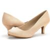 DREAM PAIRS Women’s Dress Comfortable Low Heel Pump Shoes(Nude/Suede)