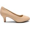 DREAM PAIRS Women’s Dress Comfortable Low Heel Pump Shoes(Nude-nubuck)