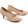 DREAM PAIRS Women’s Dress Comfortable Low Heel Pump Shoes(Nude-nubuck)