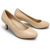 DREAM PAIRS Women’s Dress Comfortable Low Heel Pump Shoes(Nude-pu)