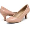 DREAM PAIRS Women’s Dress Comfortable Low Heel Pump Shoes(Pink/Pat)