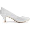 DREAM PAIRS Women’s Dress Comfortable Low Heel Pump Shoes(Silver)