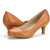 DREAM PAIRS Women’s Dress Comfortable Low Heel Pump Shoes(Tan/Pu)