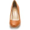 DREAM PAIRS Women’s Dress Comfortable Low Heel Pump Shoes(Tan/Pu)