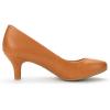 DREAM PAIRS Women’s Dress Comfortable Low Heel Pump Shoes(Tan/Pu)