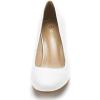 DREAM PAIRS Women’s Dress Comfortable Low Heel Pump Shoes(White/Pu)