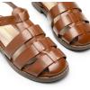 DREAM PAIRS Womens Fisherman Gladiator Braided Flat Sandal Cute Woven Strappy Closed Toe Shoes for Summer(Dark Brown)