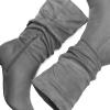 DREAM PAIRS Women’s High Heel Mid Calf Boots Slouchy Pointed Toe Fall Boots(Light Grey/K)