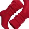 DREAM PAIRS Women’s High Heel Mid Calf Boots Slouchy Pointed Toe Fall Boots(Red/K)