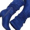 DREAM PAIRS Women’s High Heel Mid Calf Boots Slouchy Pointed Toe Fall Boots(Royal Blue/K)
