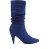 DREAM PAIRS Women’s High Heel Mid Calf Boots Slouchy Pointed Toe Fall Boots(Royal Blue/K)