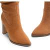 DREAM PAIRS Women’s Knee High Boots Pointed Toe Chunky Block Heel Suede Boots Comfortable for Women with Side Zipper Fashion Slouchy Fall Boots(Camel)