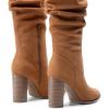 DREAM PAIRS Women’s Knee High Boots Pointed Toe Chunky Block Heel Suede Boots Comfortable for Women with Side Zipper Fashion Slouchy Fall Boots(Camel)