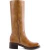 DREAM PAIRS Womens Knee High Boots Square Toe Platform Chunky Block Heel Banana Campus Boots for Women Comfortable Low Heel Side Zipper Womens Riding Tall Boots(Tan)
