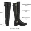 DREAM PAIRS Women’s Knee High Boots Wide Calf Low Heel Riding Boots Fall Tall Boots for Women(Black)