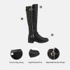 DREAM PAIRS Women’s Knee High Boots Wide Calf Low Heel Riding Boots Fall Tall Boots for Women(Black)