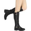 DREAM PAIRS Women’s Knee High Boots Wide Calf Low Heel Riding Boots Fall Tall Boots for Women(Black)
